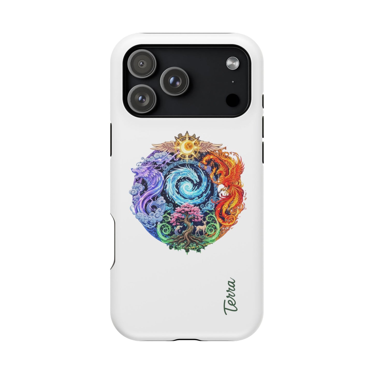 Elemental Mandala MagSafe® iPhone 17 Case - Glossy White, Matte White
