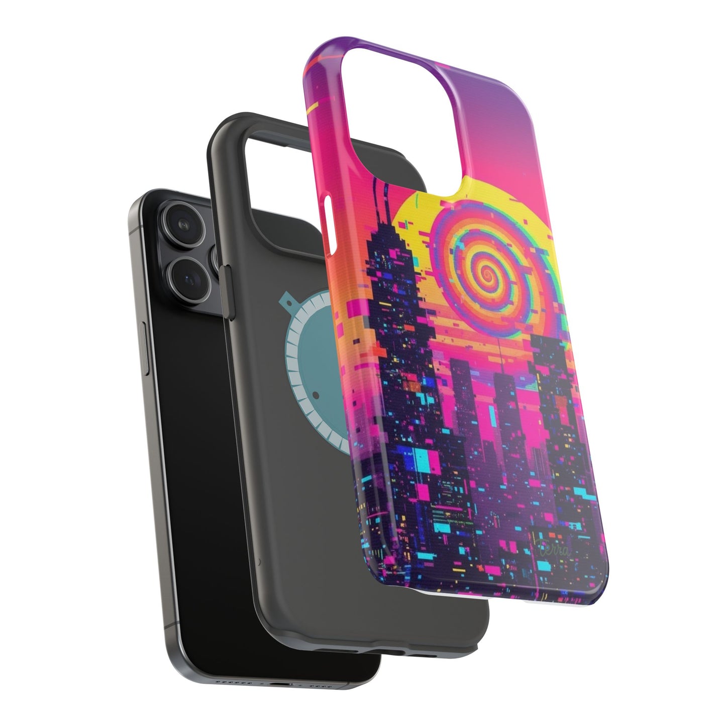 Neon Spiral Skyline Case