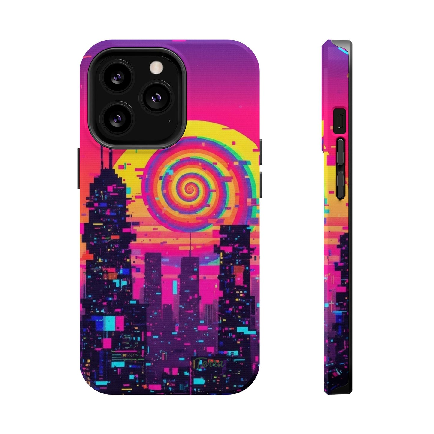 Neon Spiral Skyline Case