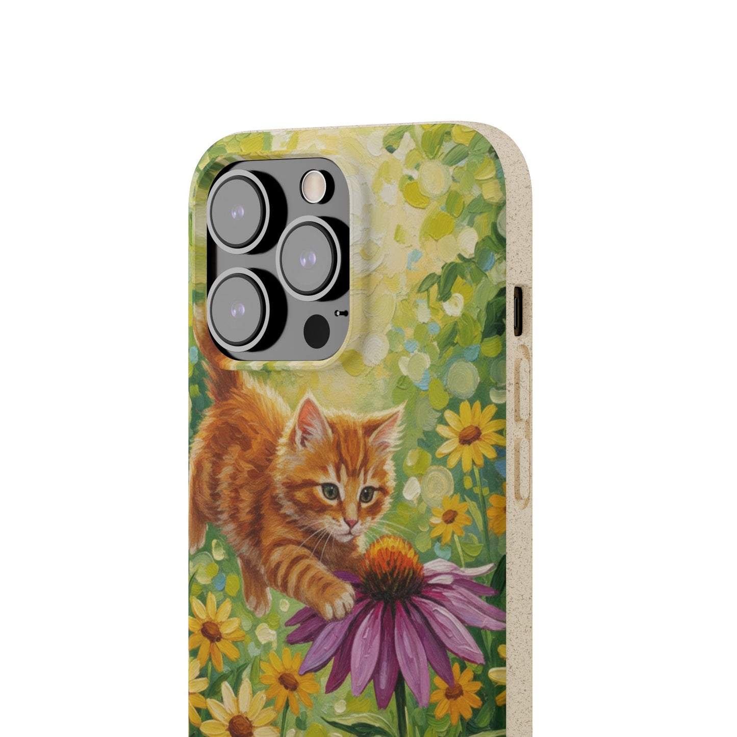 Kitten in a Sunlit Garden Biodegradable Phone Case