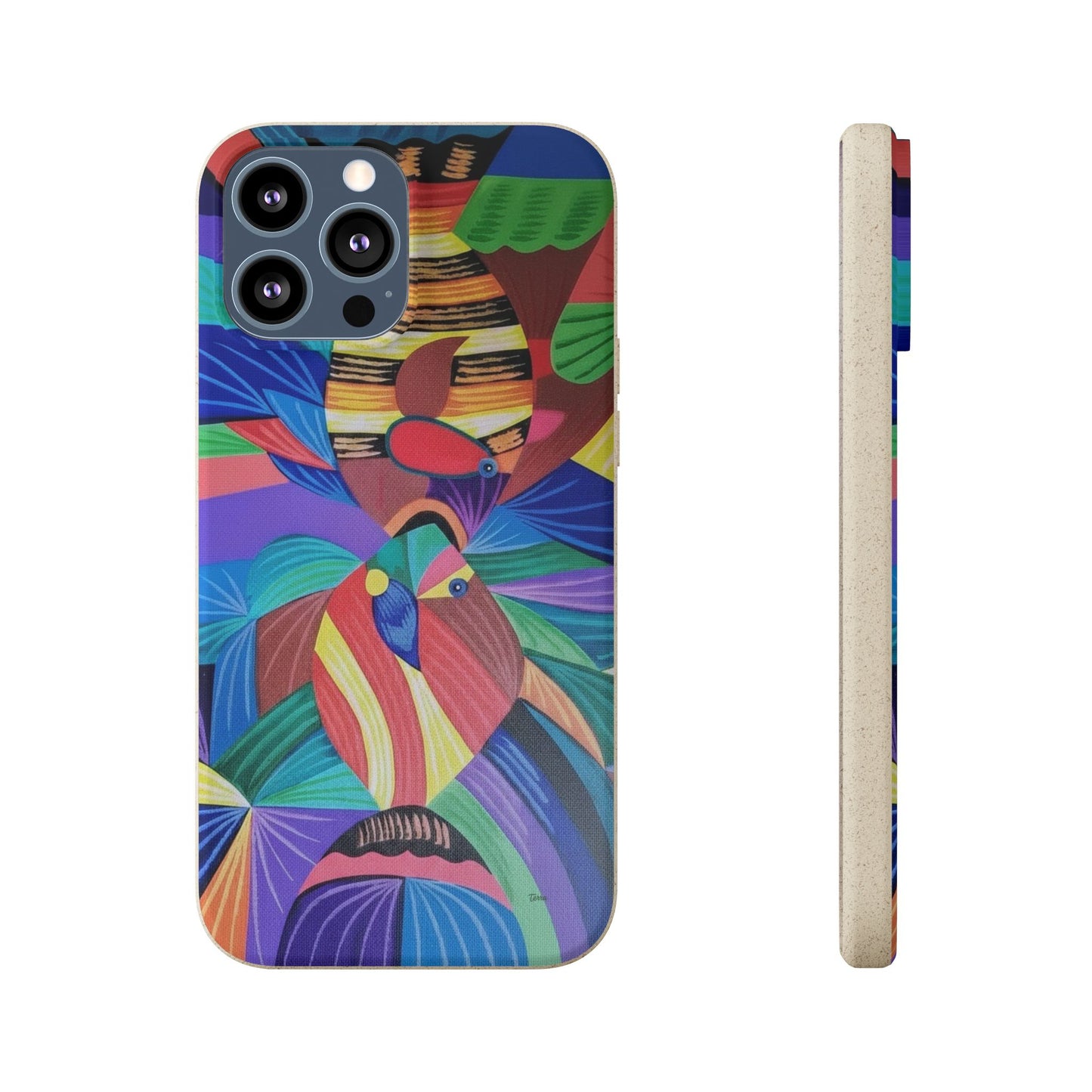 Neon Reef Kissed Abstract Tropical fish Canvas Phone case