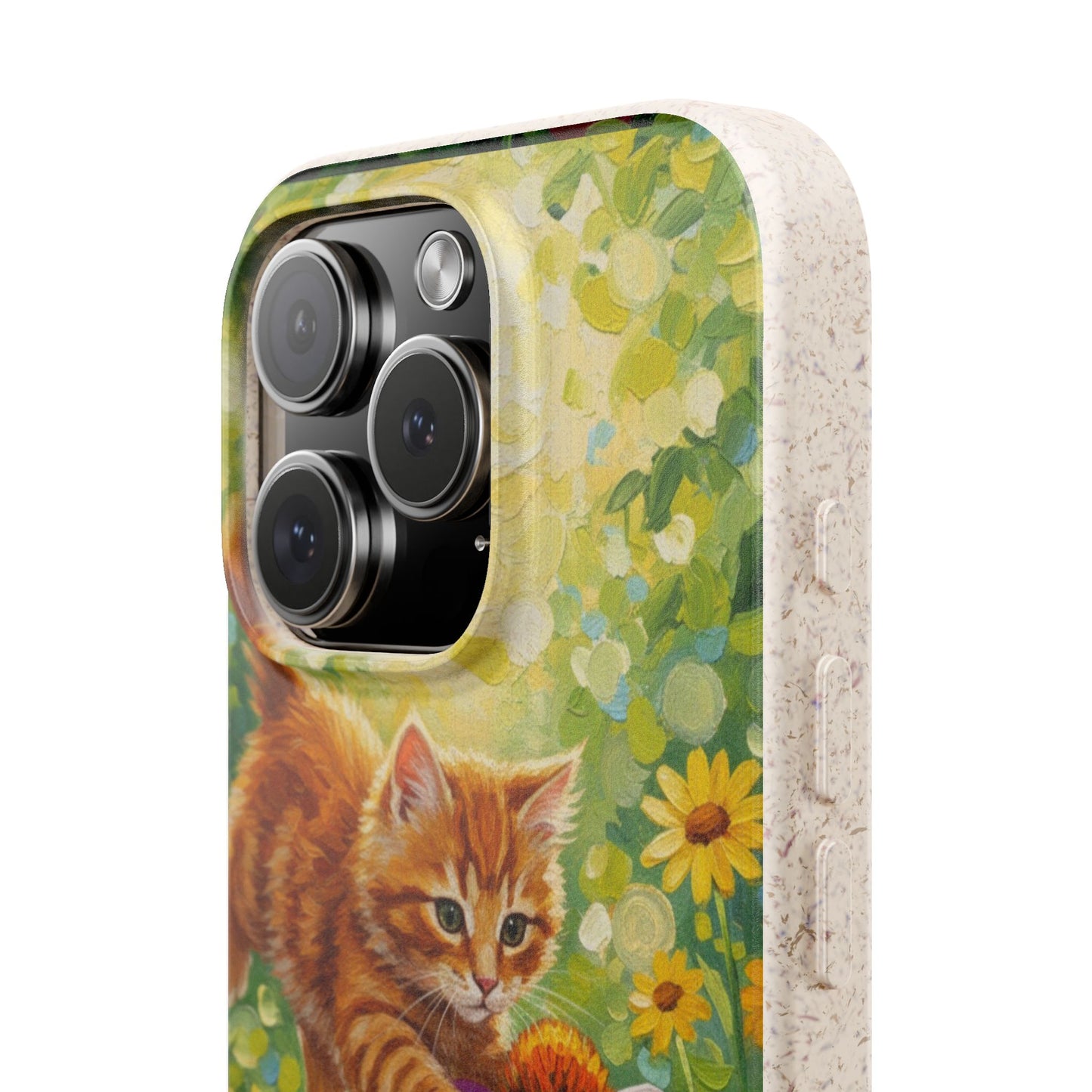 Kitten in a Sunlit Garden Biodegradable Phone Case