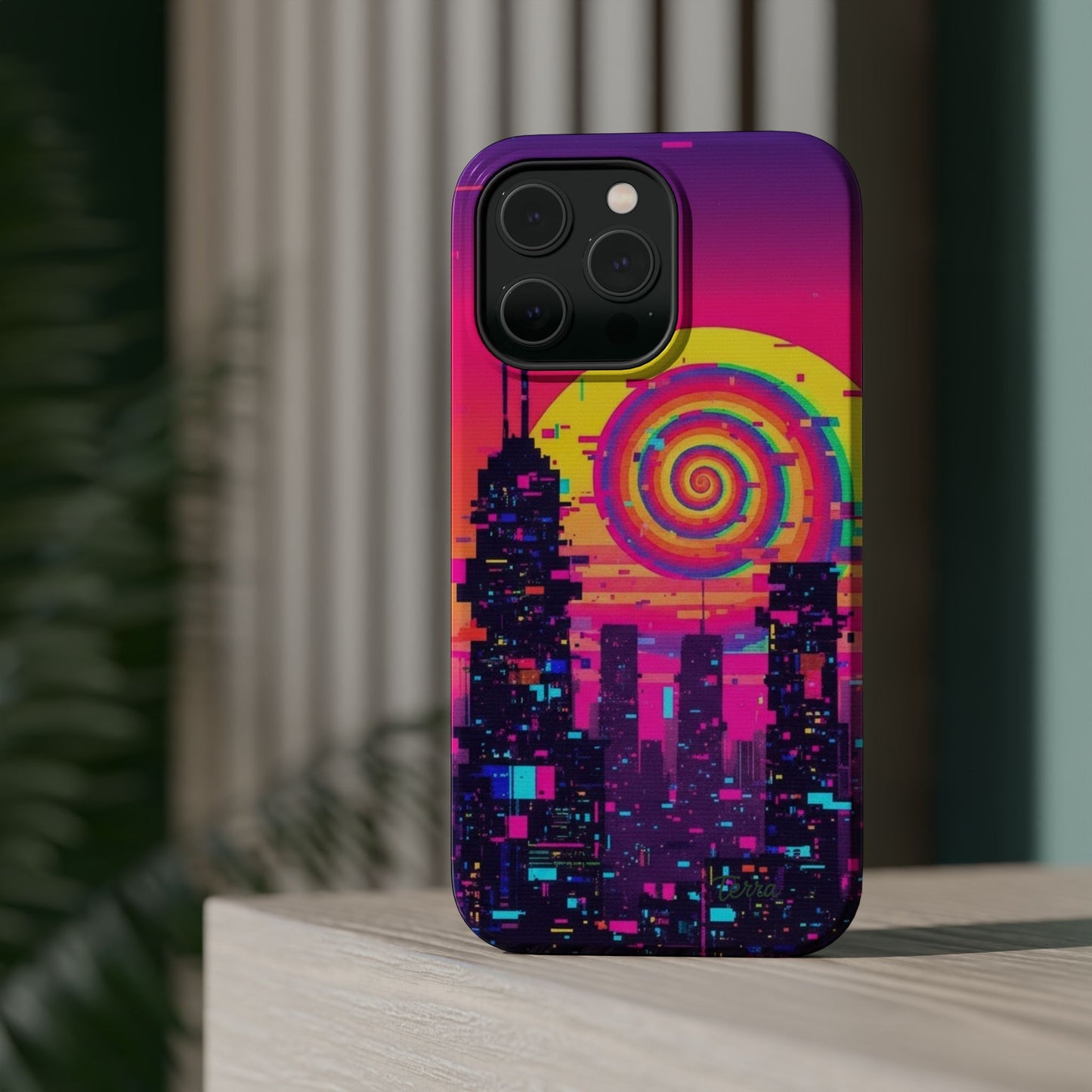 Neon Spiral Skyline Case