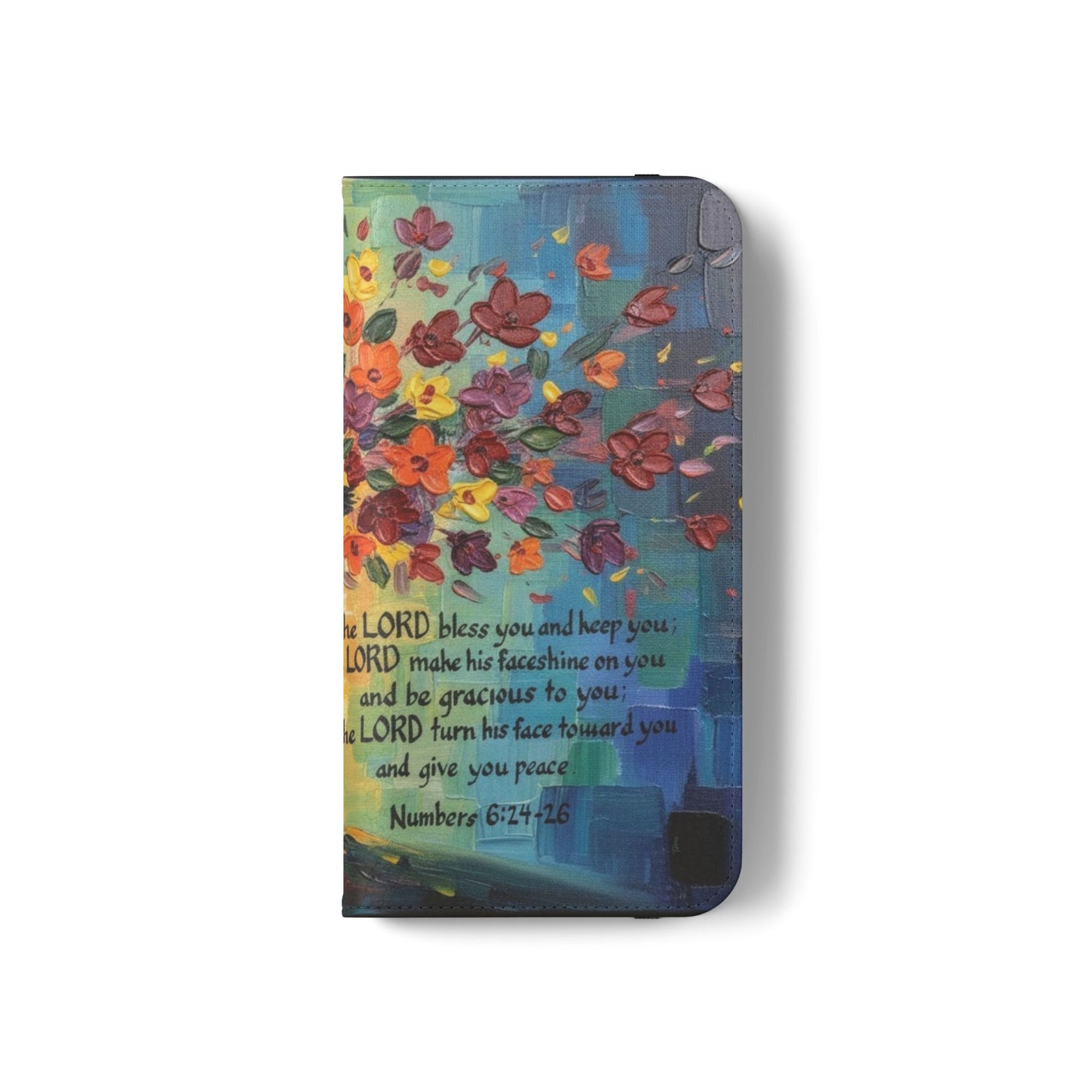 Inspirational Cross Scripture Flip Case – Christian Phone Wallet with Numbers 6:24–26, Faith Gift
