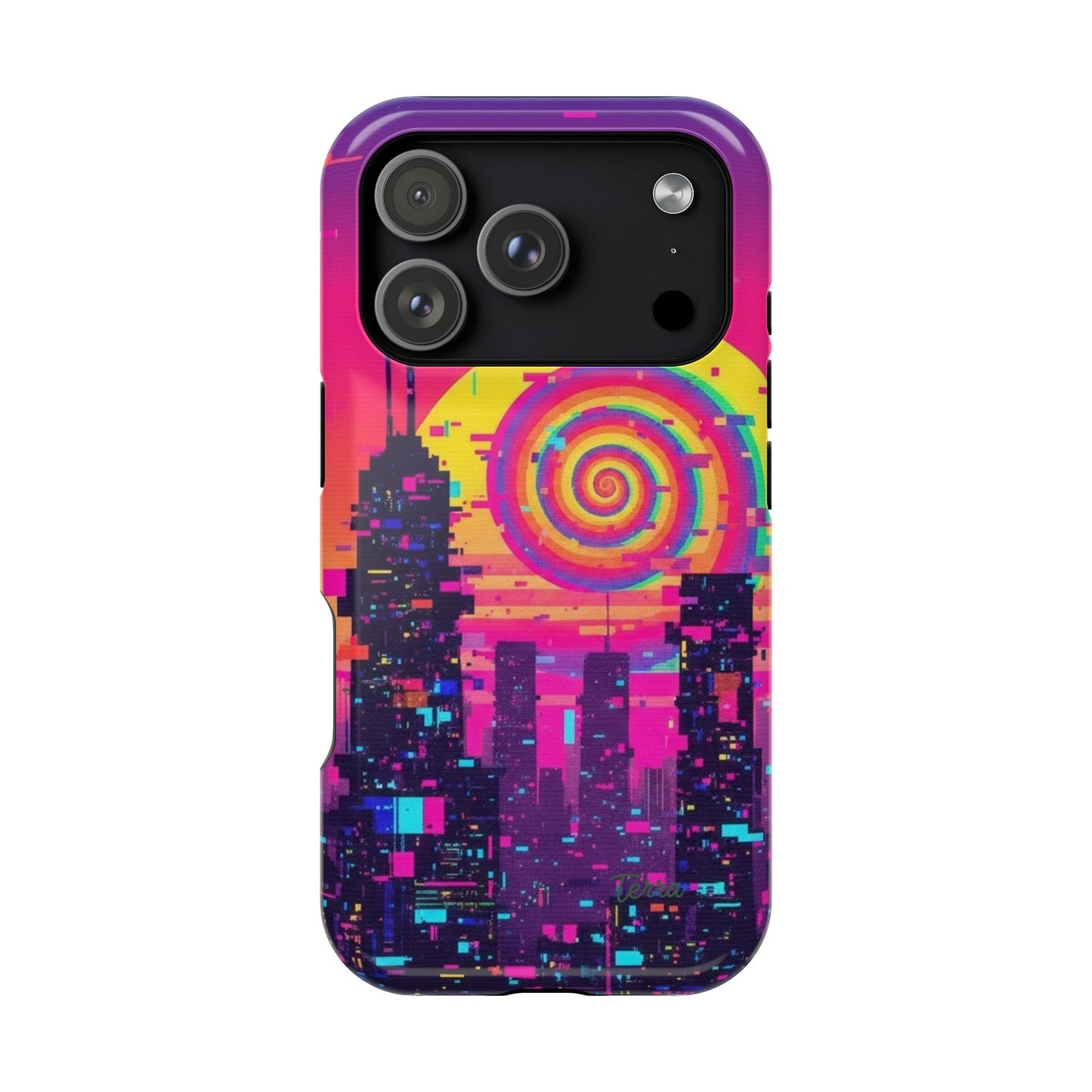 Neon Spiral Skyline Case