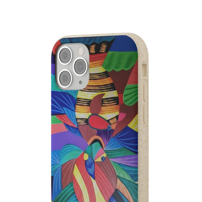 Neon Reef Kissed Abstract Tropical fish Canvas Phone case