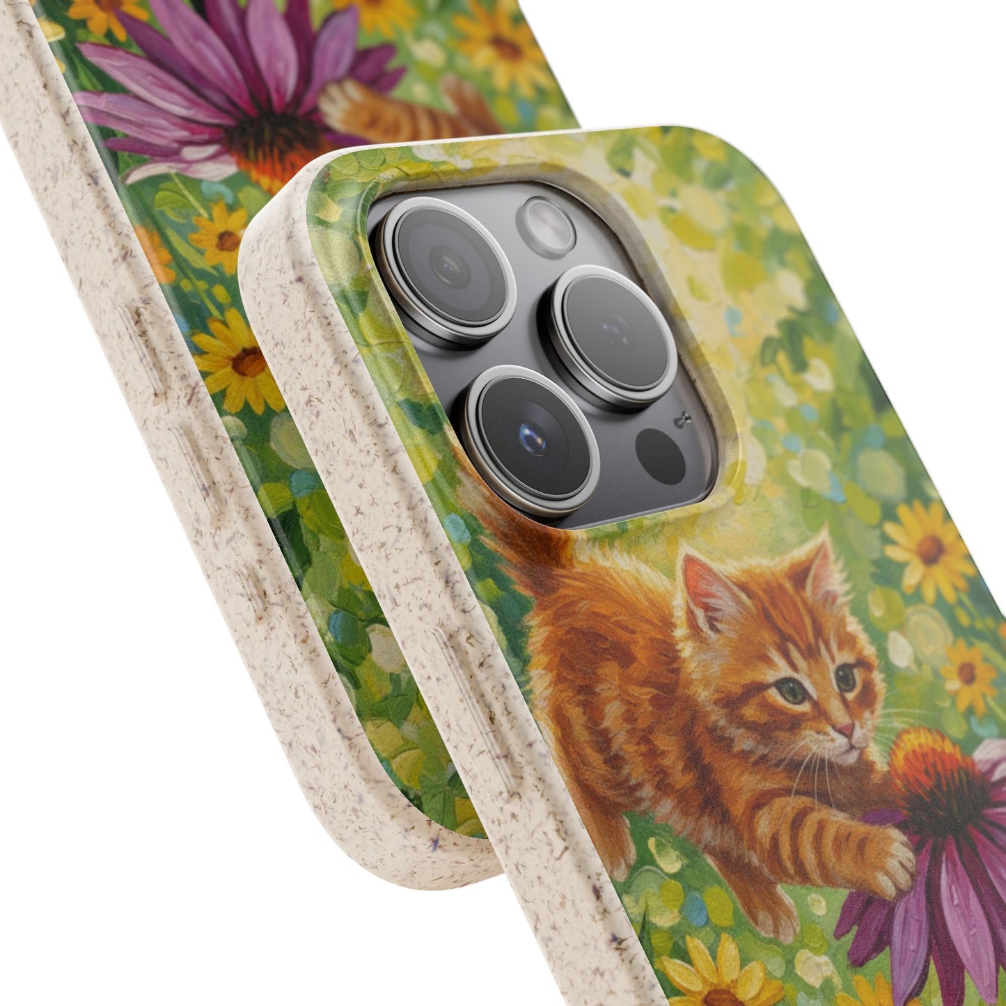 Kitten in a Sunlit Garden Biodegradable Phone Case