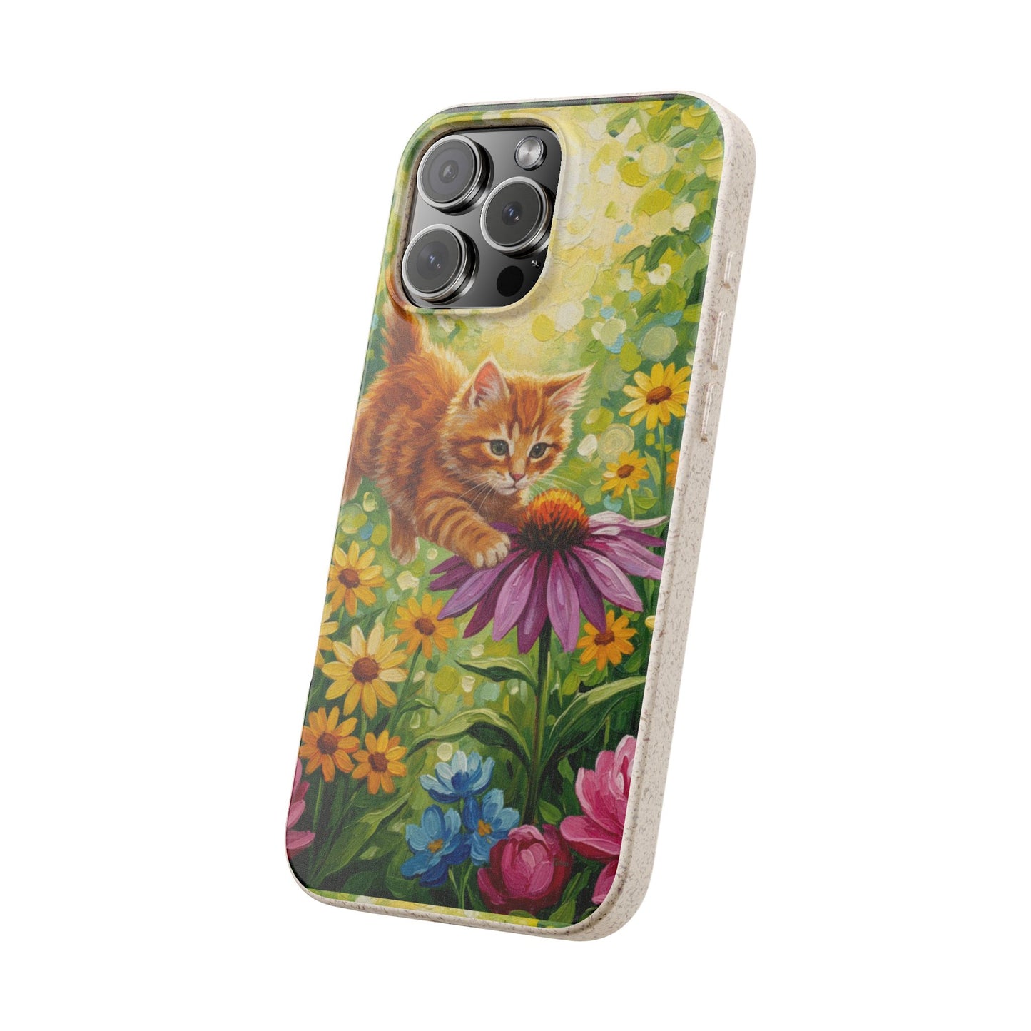 Kitten in a Sunlit Garden Biodegradable Phone Case