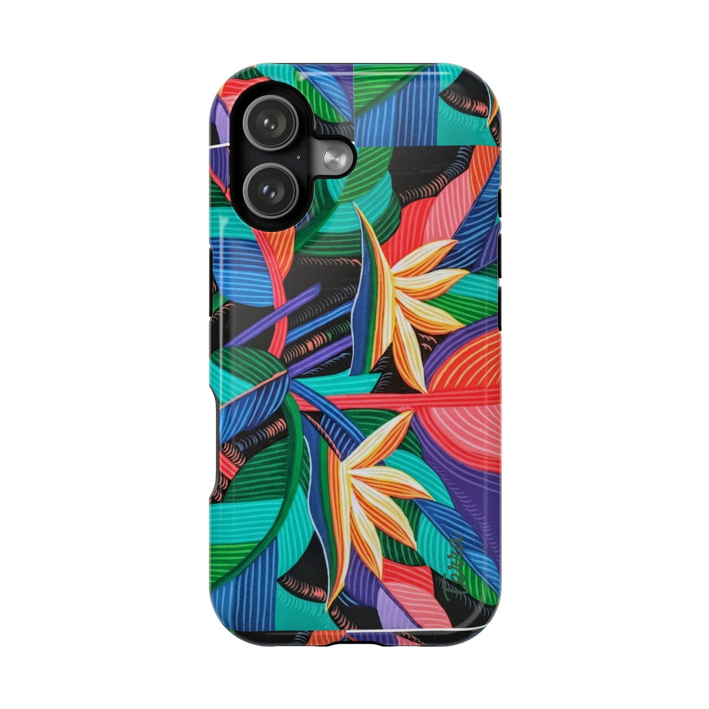 Neon Bird-of-Paradise Jungle | Magnetic Impact-Resistant Case, MagSafe Compatible, Dual-Layer Protection