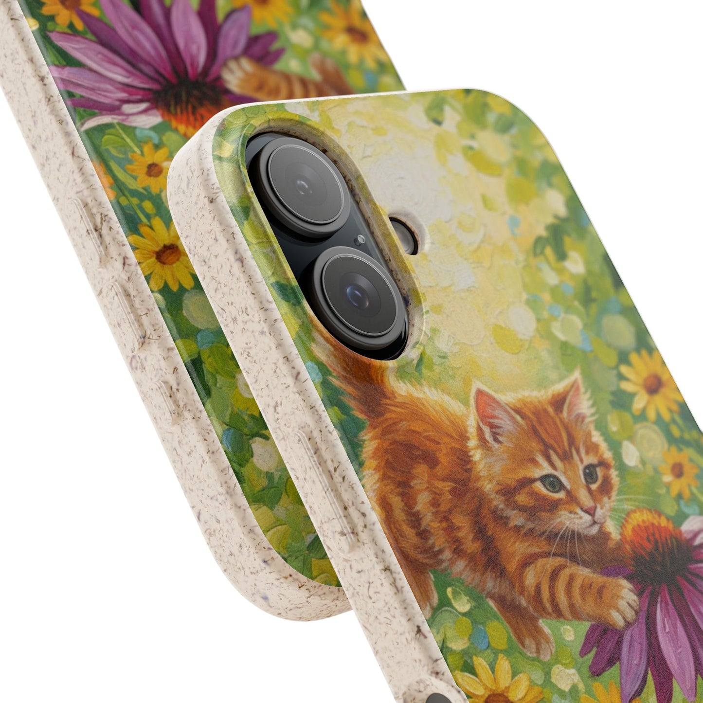 Kitten in a Sunlit Garden Biodegradable Phone Case