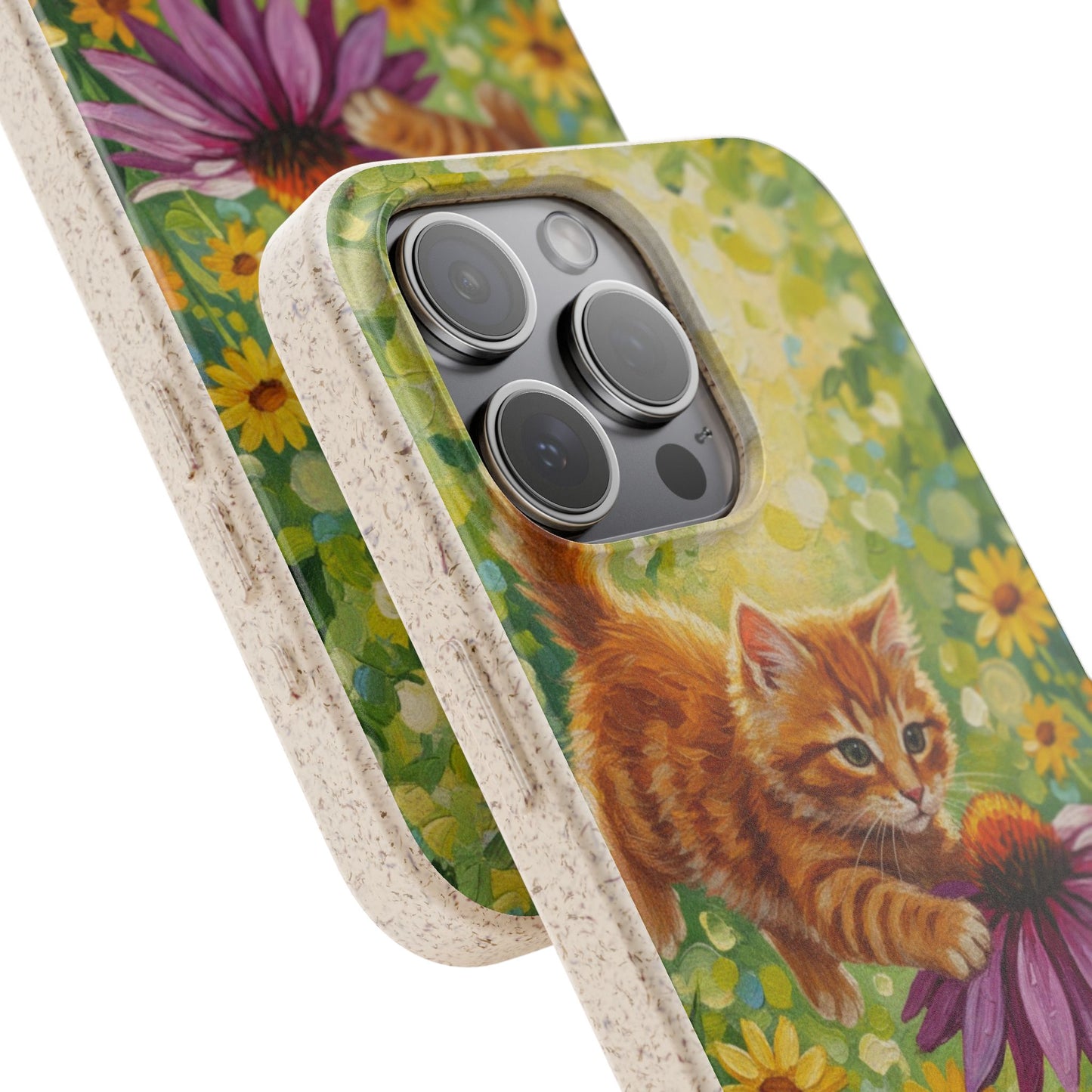 Kitten in a Sunlit Garden Biodegradable Phone Case