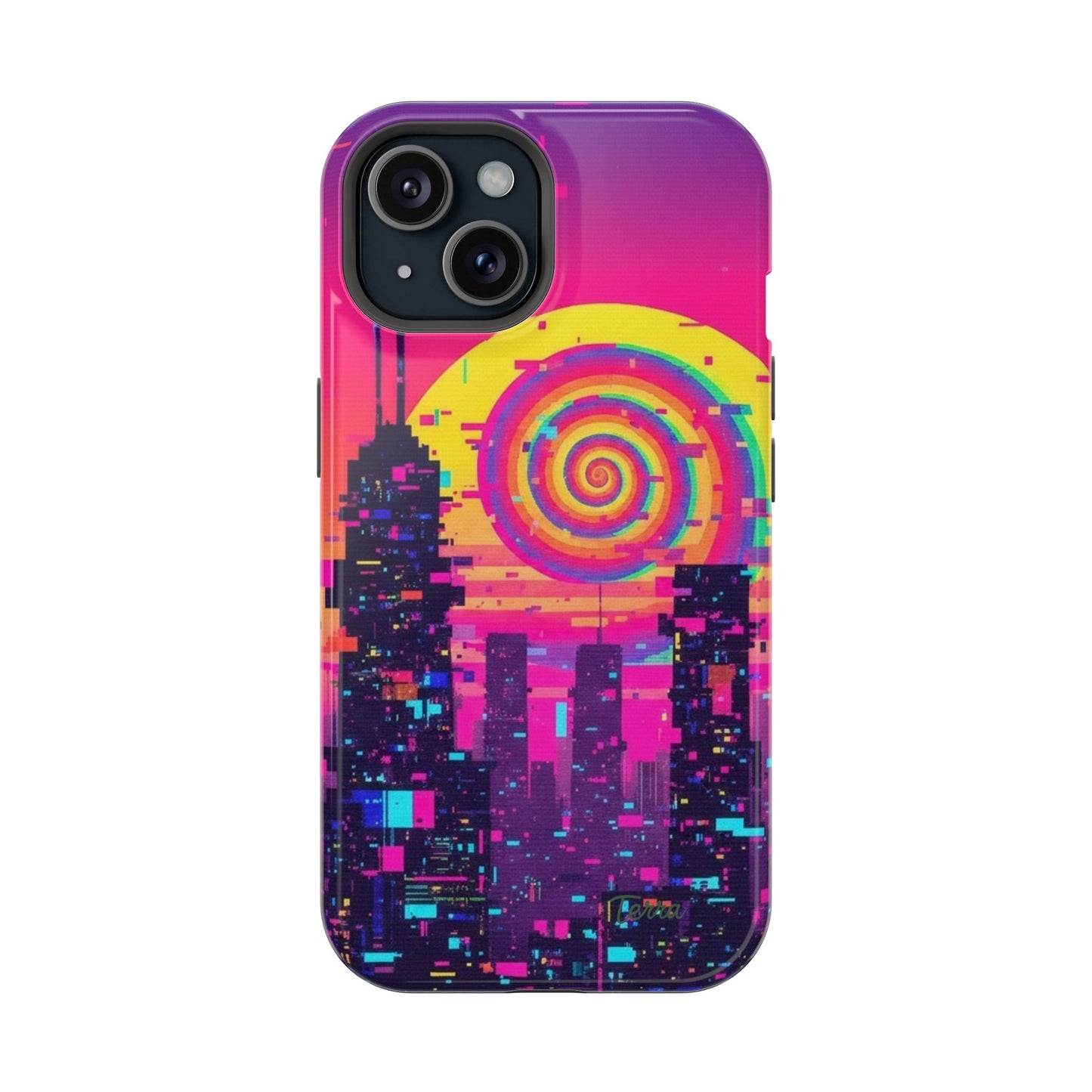 Neon Spiral Skyline Case