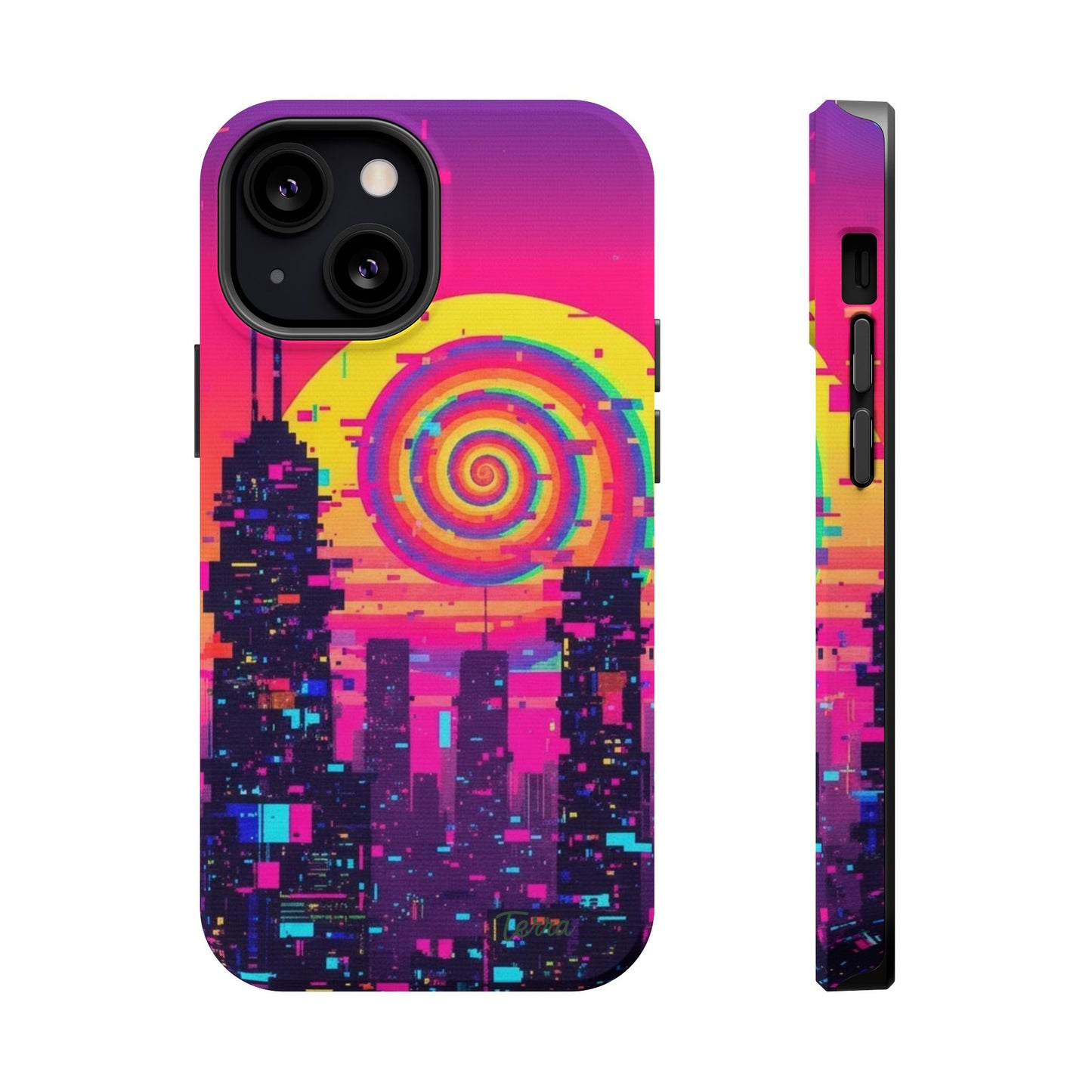 Neon Spiral Skyline Case