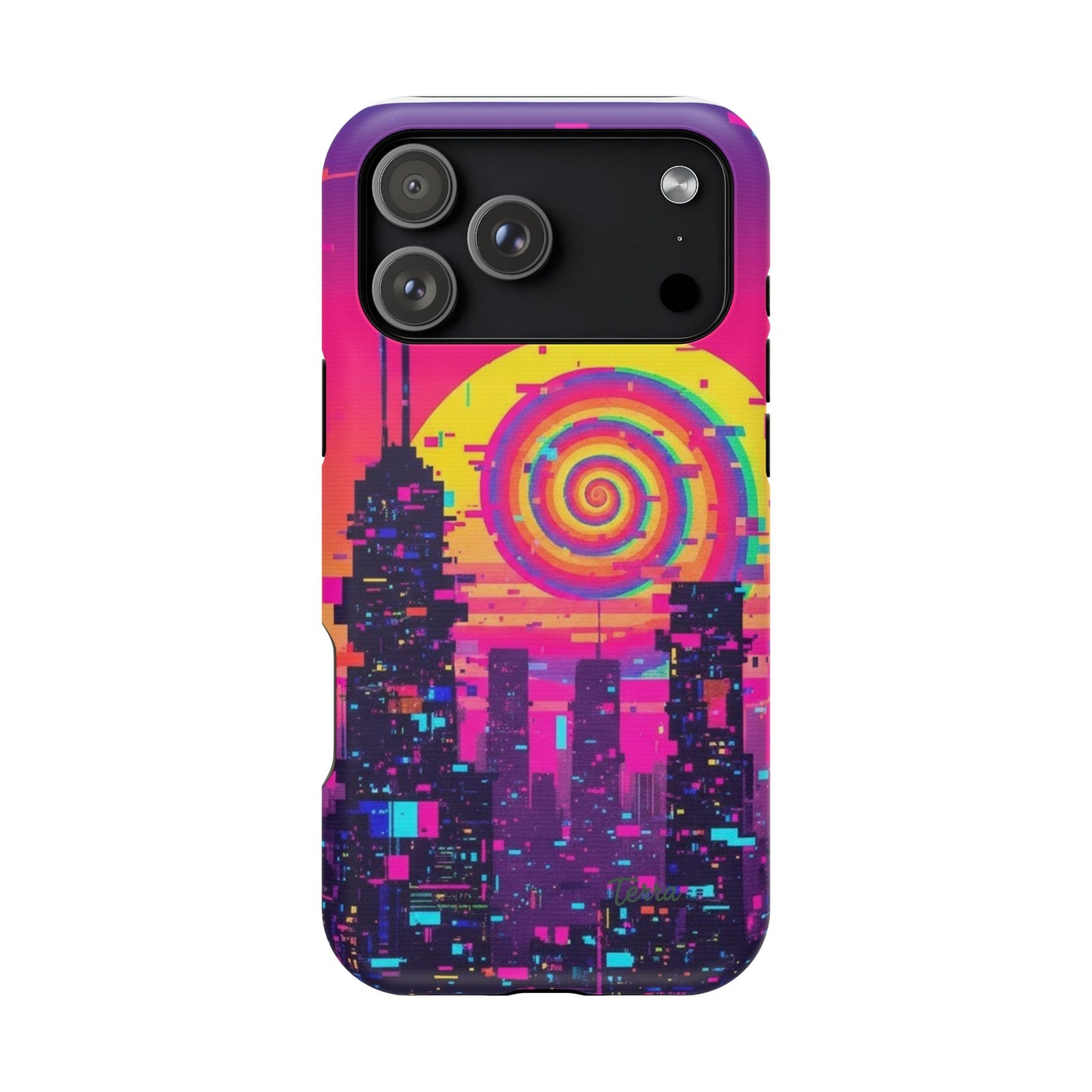 Neon Spiral Skyline Case