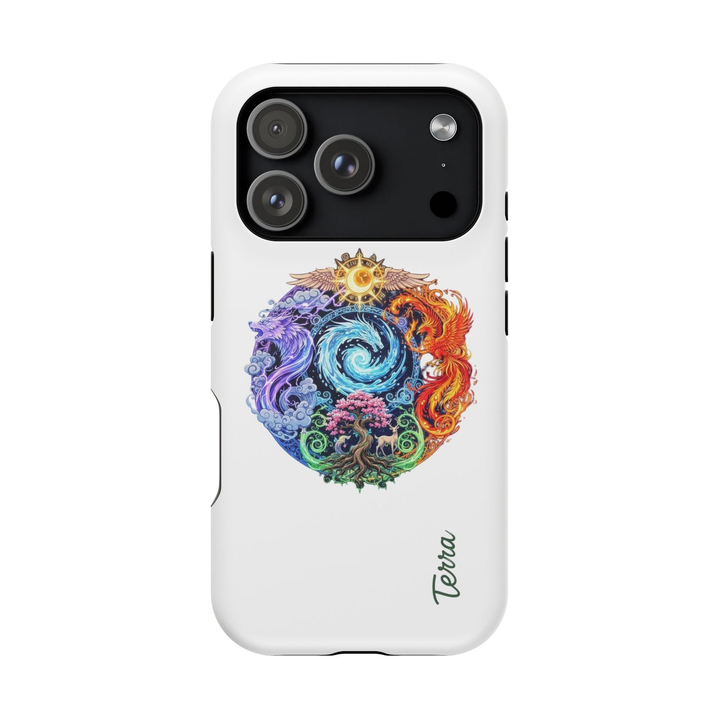Elemental Mandala MagSafe® iPhone 17 Case - Glossy White, Matte White