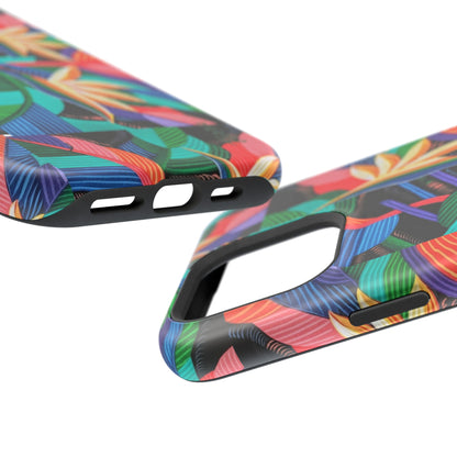 Neon Bird-of-Paradise Jungle | Magnetic Impact-Resistant Case, MagSafe Compatible, Dual-Layer Protection