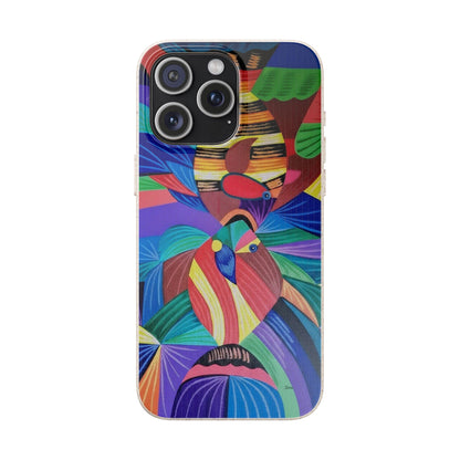 Neon Reef Kissed Abstract Tropical fish Canvas Phone case
