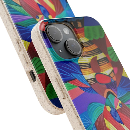 Neon Reef Kissed Abstract Tropical fish Canvas Phone case