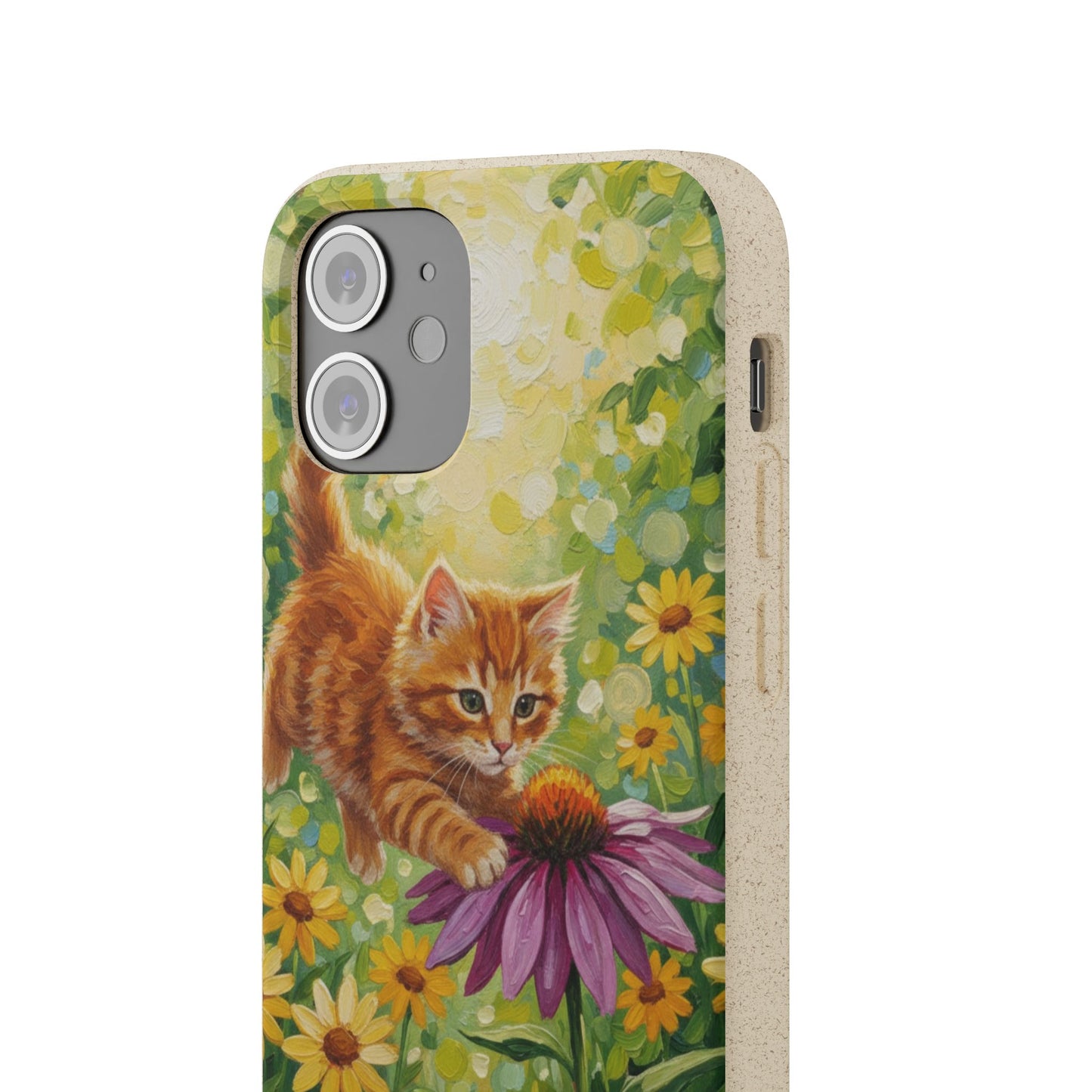 Kitten in a Sunlit Garden Biodegradable Phone Case