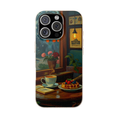 Cozy Moments: Rainy Day Café Biodegradable Cases