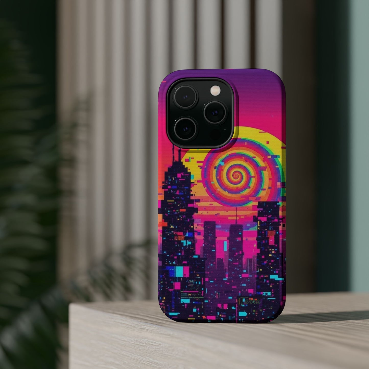 Neon Spiral Skyline Case