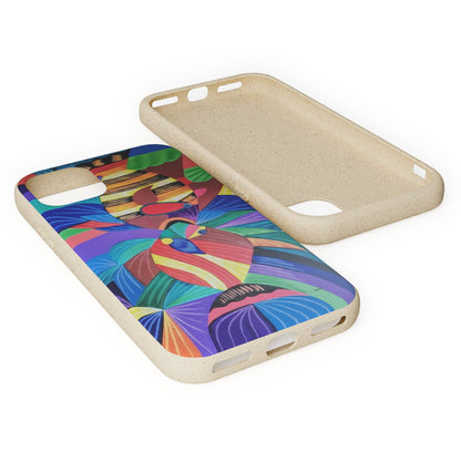 Neon Reef Kissed Abstract Tropical fish Canvas Phone case
