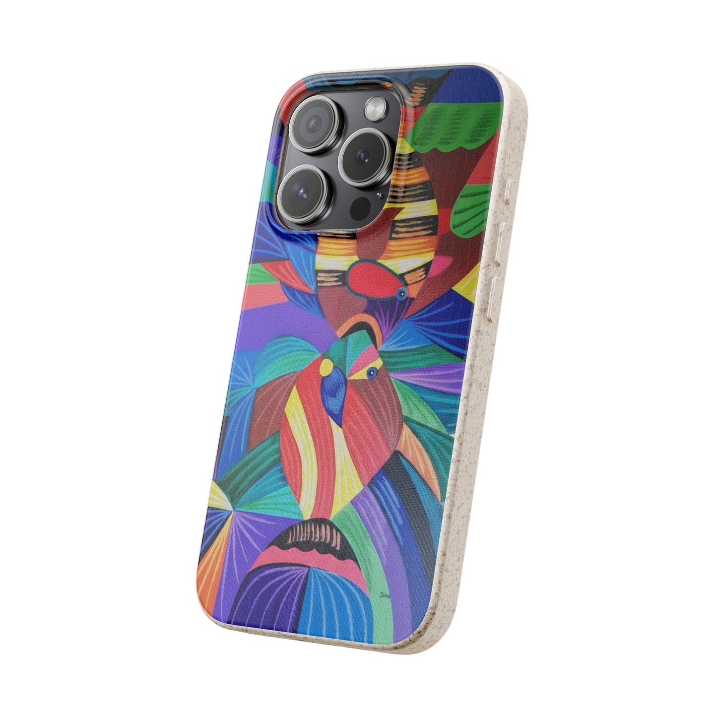 Neon Reef Kissed Abstract Tropical fish Canvas Phone case