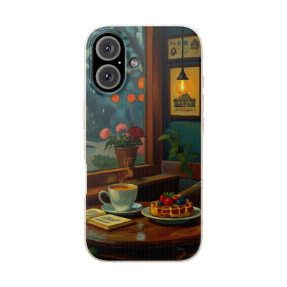 Cozy Moments: Rainy Day Café Biodegradable Cases