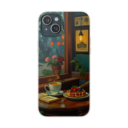 Cozy Moments: Rainy Day Café Biodegradable Cases