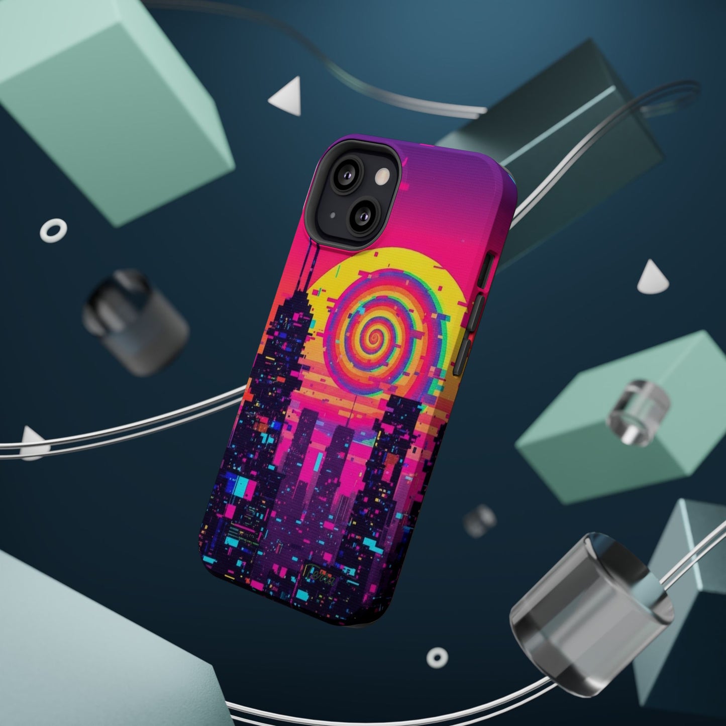 Neon Spiral Skyline Case