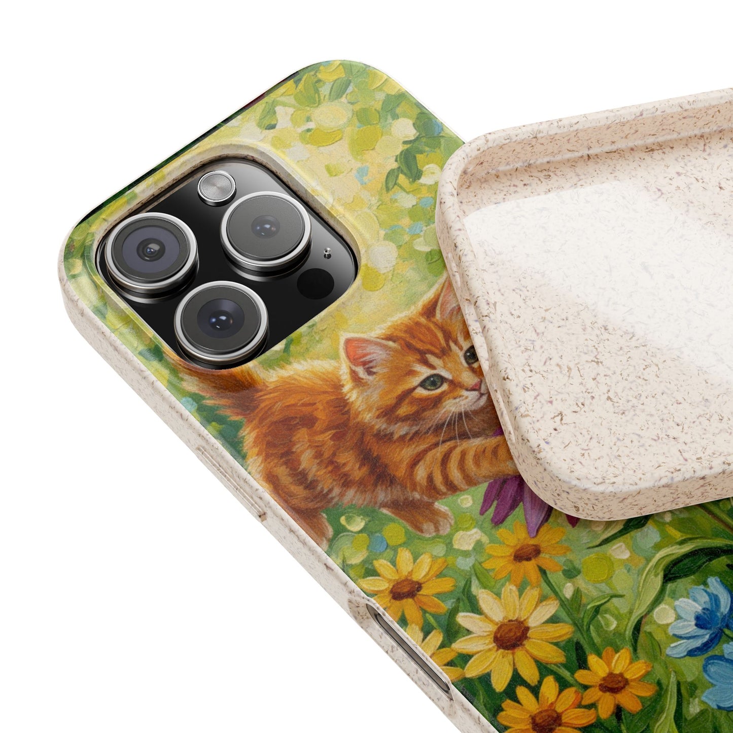 Kitten in a Sunlit Garden Biodegradable Phone Case