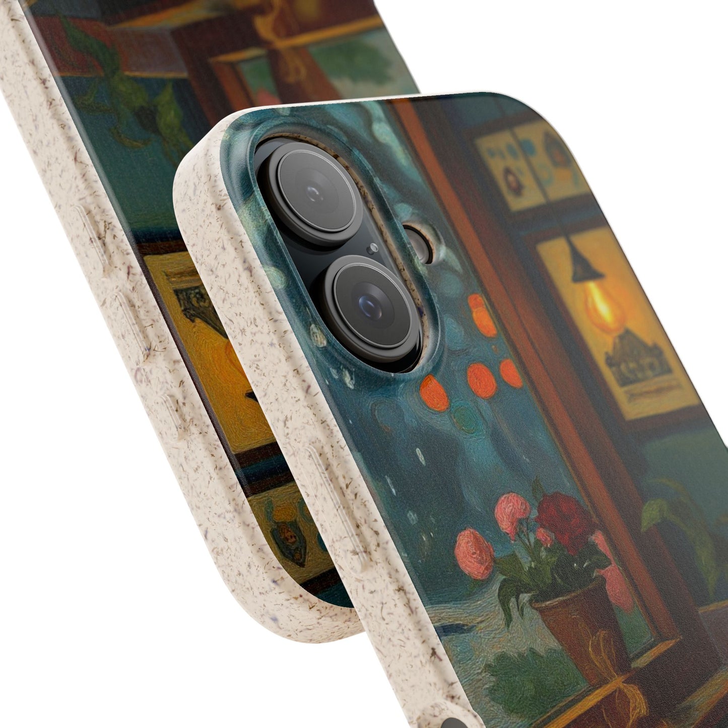 Cozy Moments: Rainy Day Café Biodegradable Cases