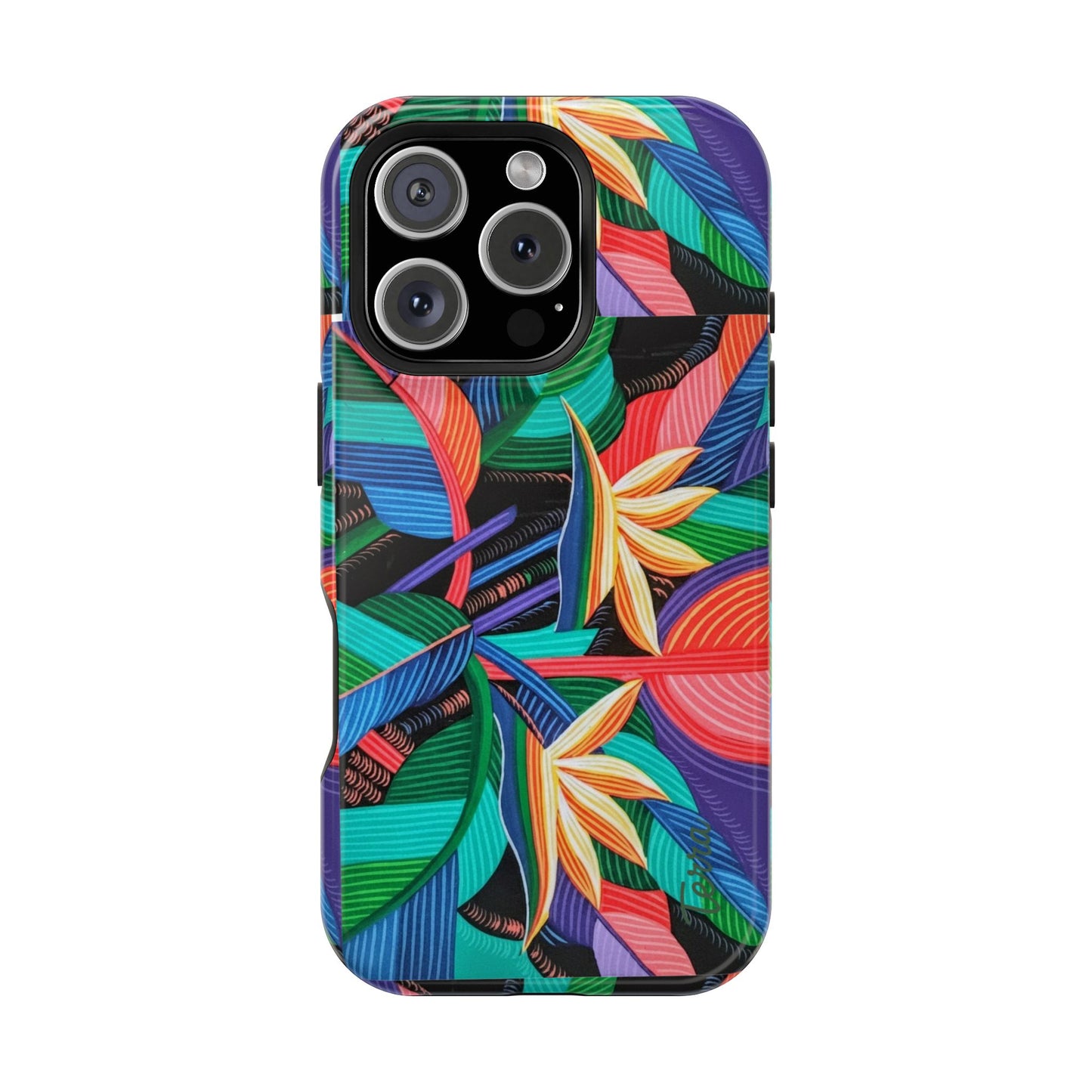 Neon Bird-of-Paradise Jungle | Magnetic Impact-Resistant Case, MagSafe Compatible, Dual-Layer Protection