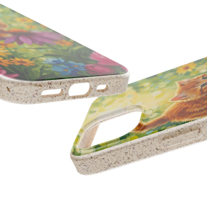 Kitten in a Sunlit Garden Biodegradable Phone Case
