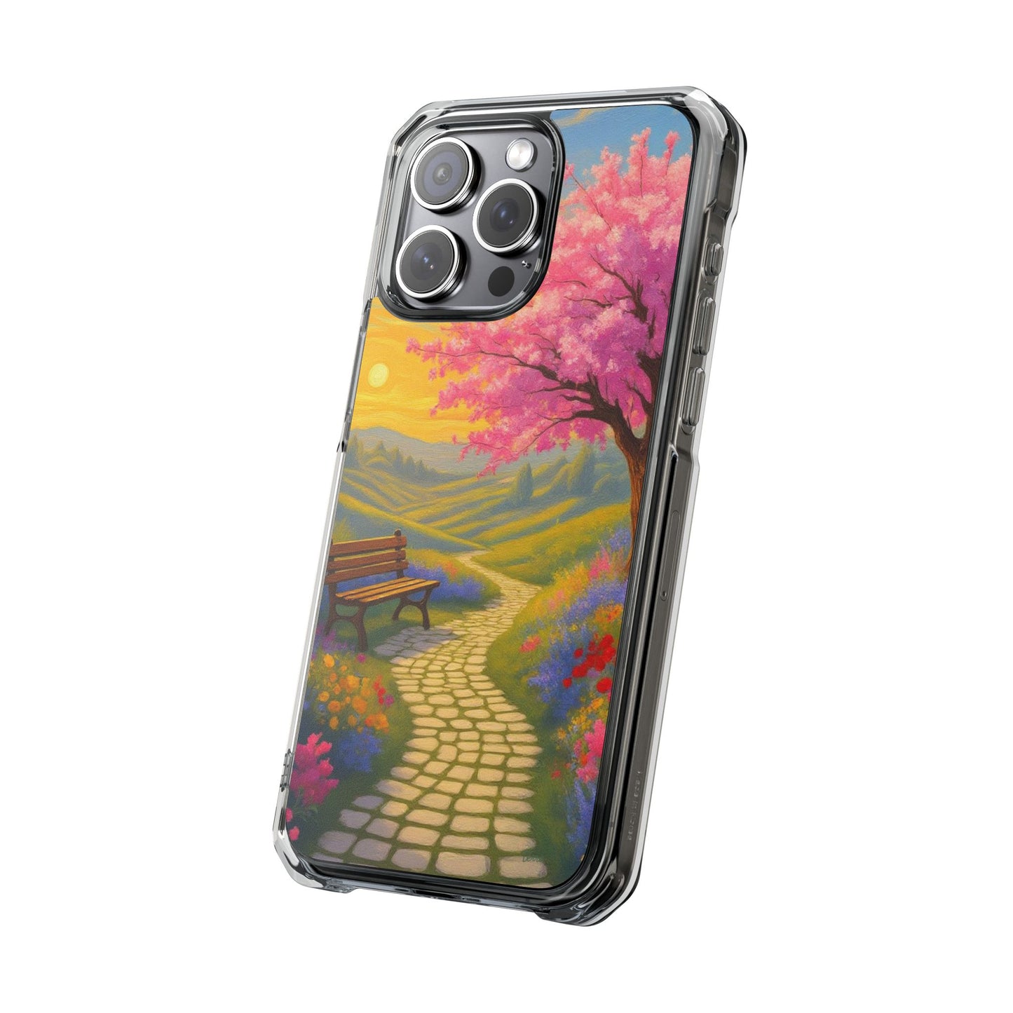 Spring Serenity: Sunset Promenade Magnetic Phone Case