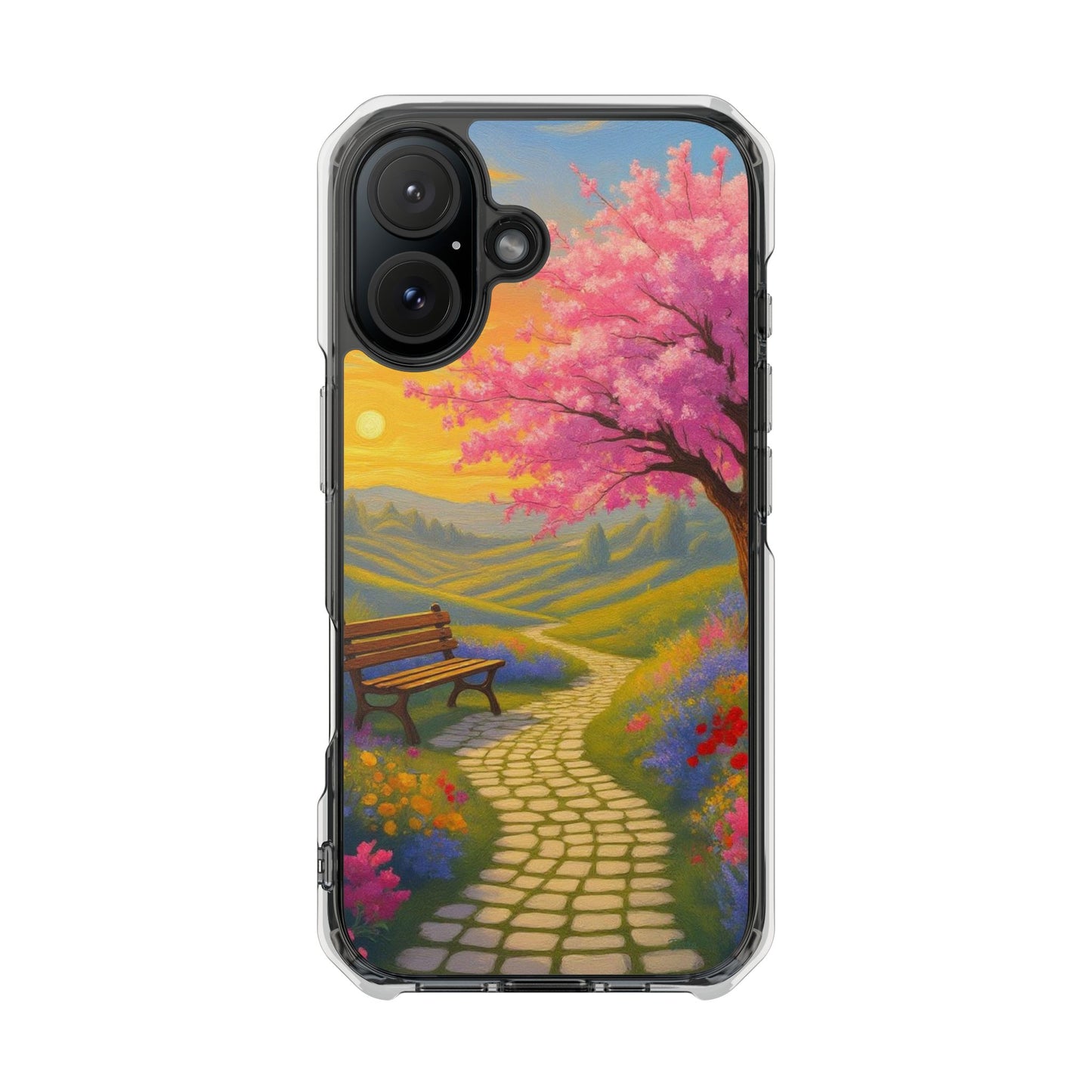 Spring Serenity: Sunset Promenade Magnetic Phone Case
