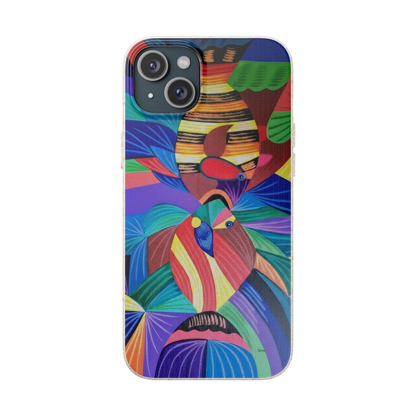 Neon Reef Kissed Abstract Tropical fish Canvas Phone case