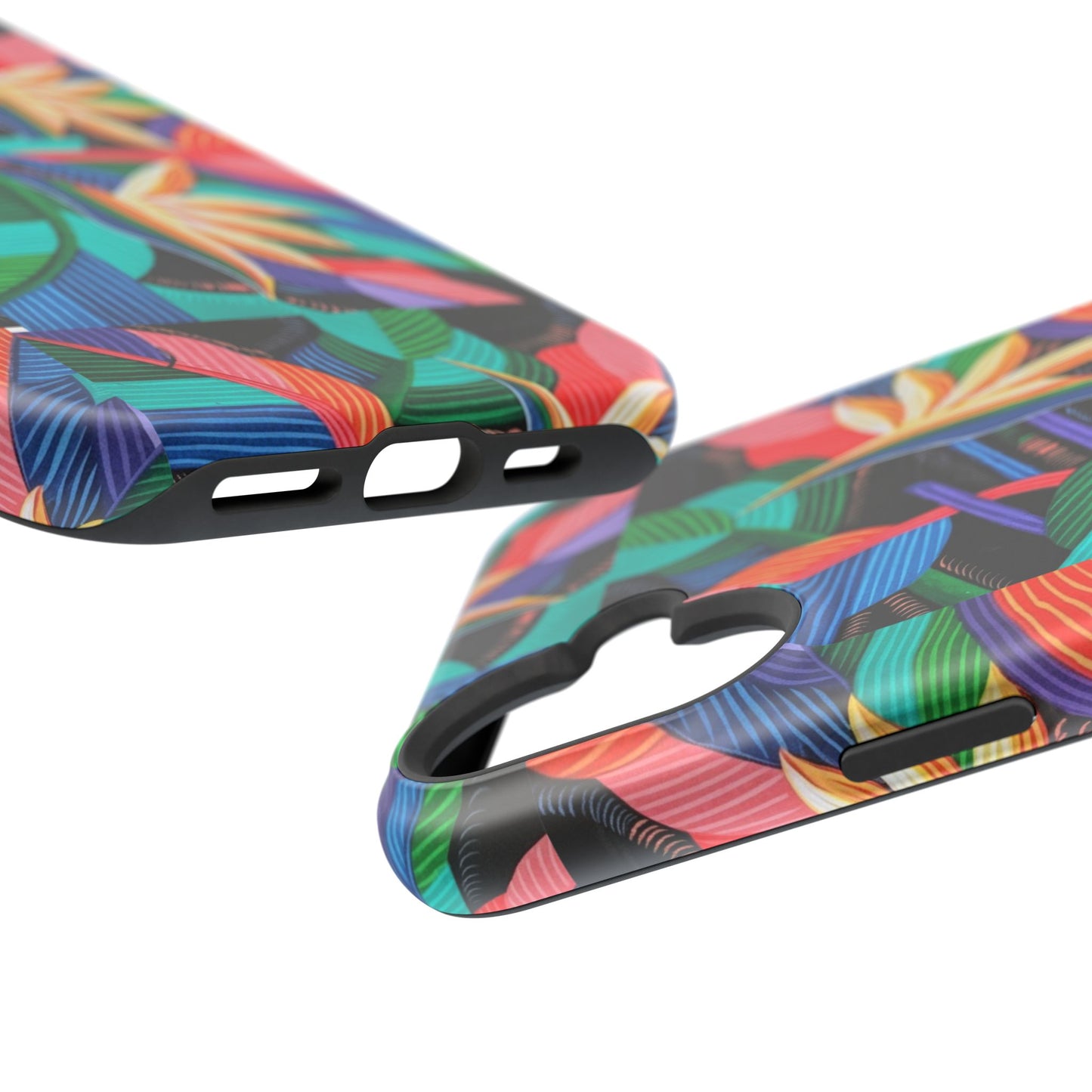 Neon Bird-of-Paradise Jungle | Magnetic Impact-Resistant Case, MagSafe Compatible, Dual-Layer Protection