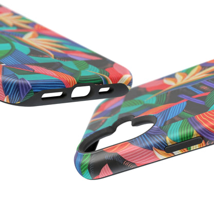 Neon Bird-of-Paradise Jungle | Magnetic Impact-Resistant Case, MagSafe Compatible, Dual-Layer Protection