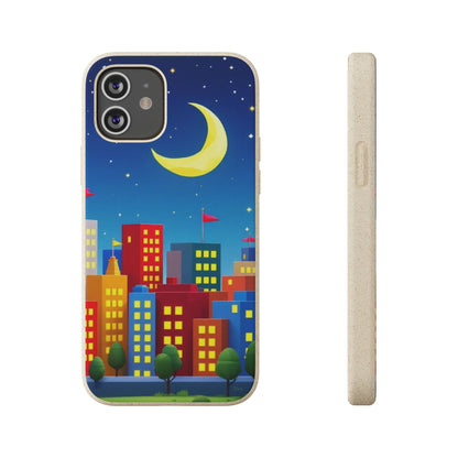 City Dreams Under the Moonlight Biodegradable Phone Case