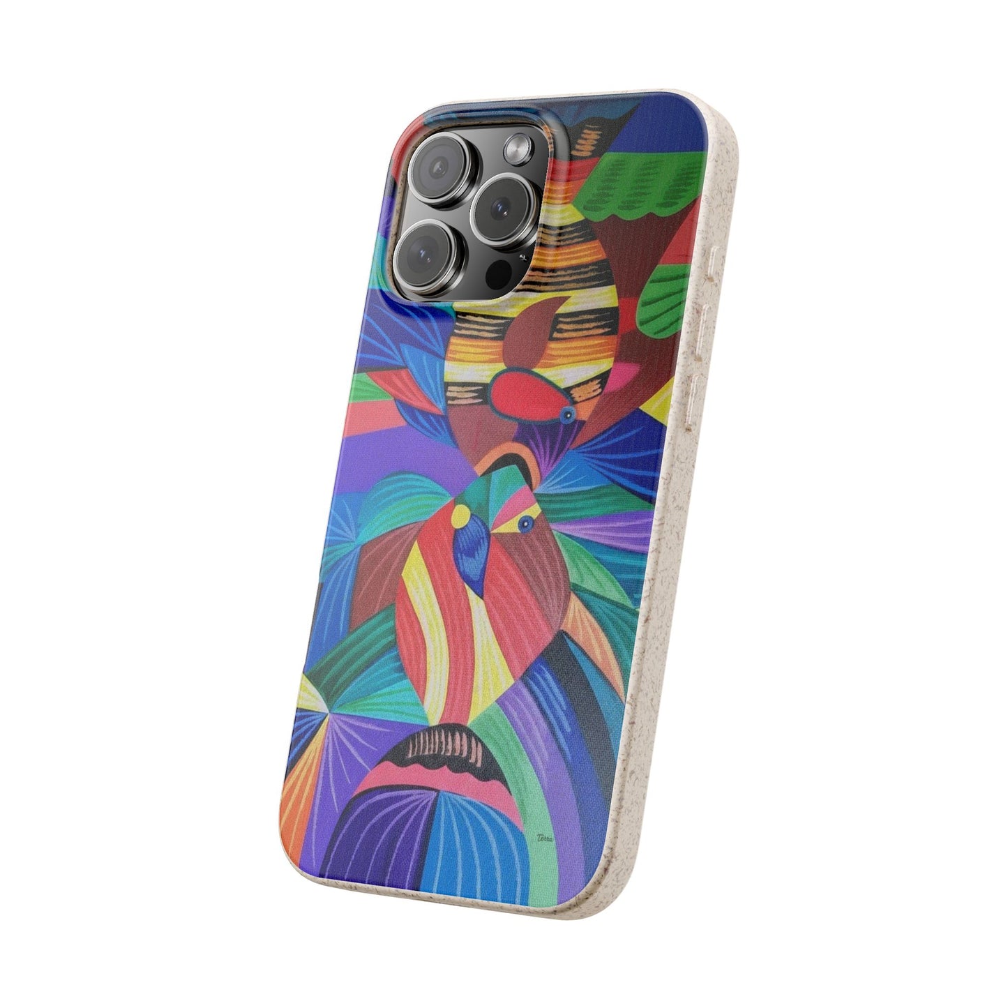 Neon Reef Kissed Abstract Tropical fish Canvas Phone case