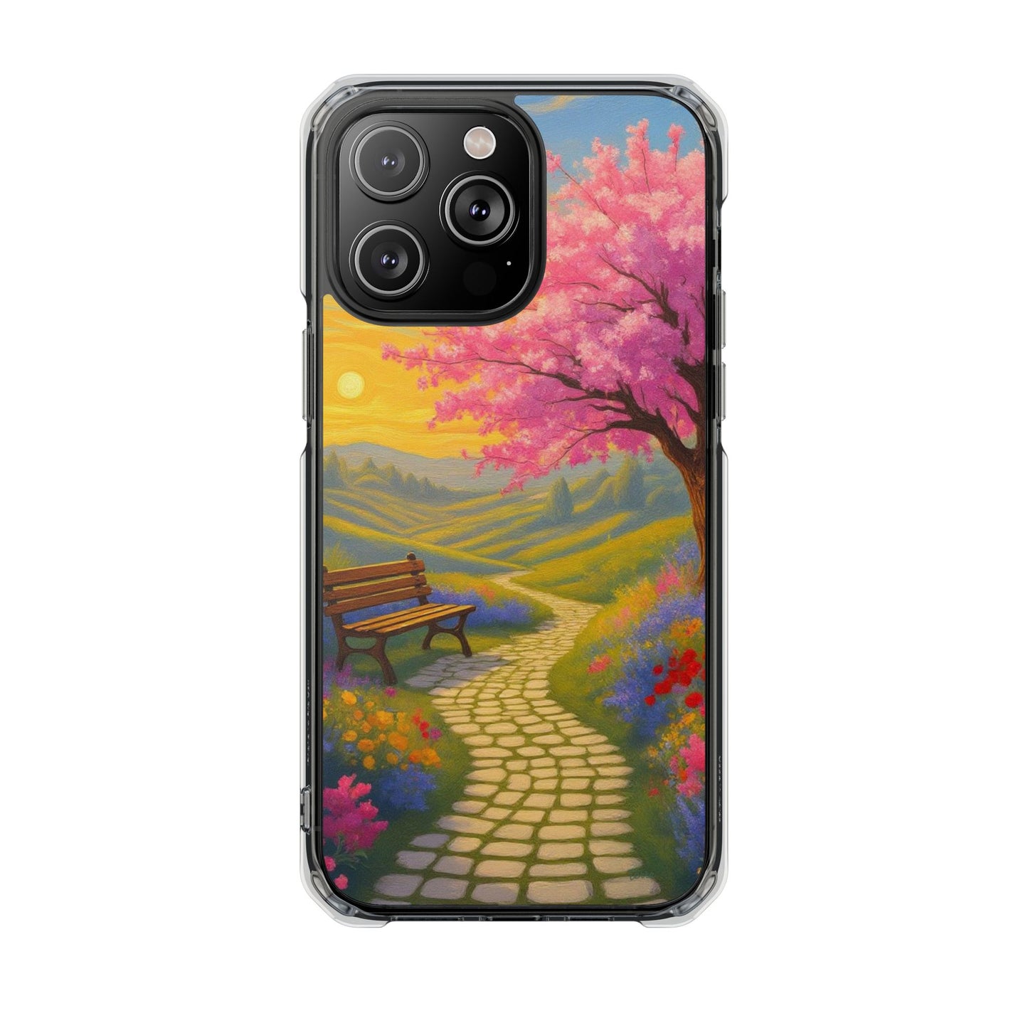 Spring Serenity: Sunset Promenade Magnetic Phone Case
