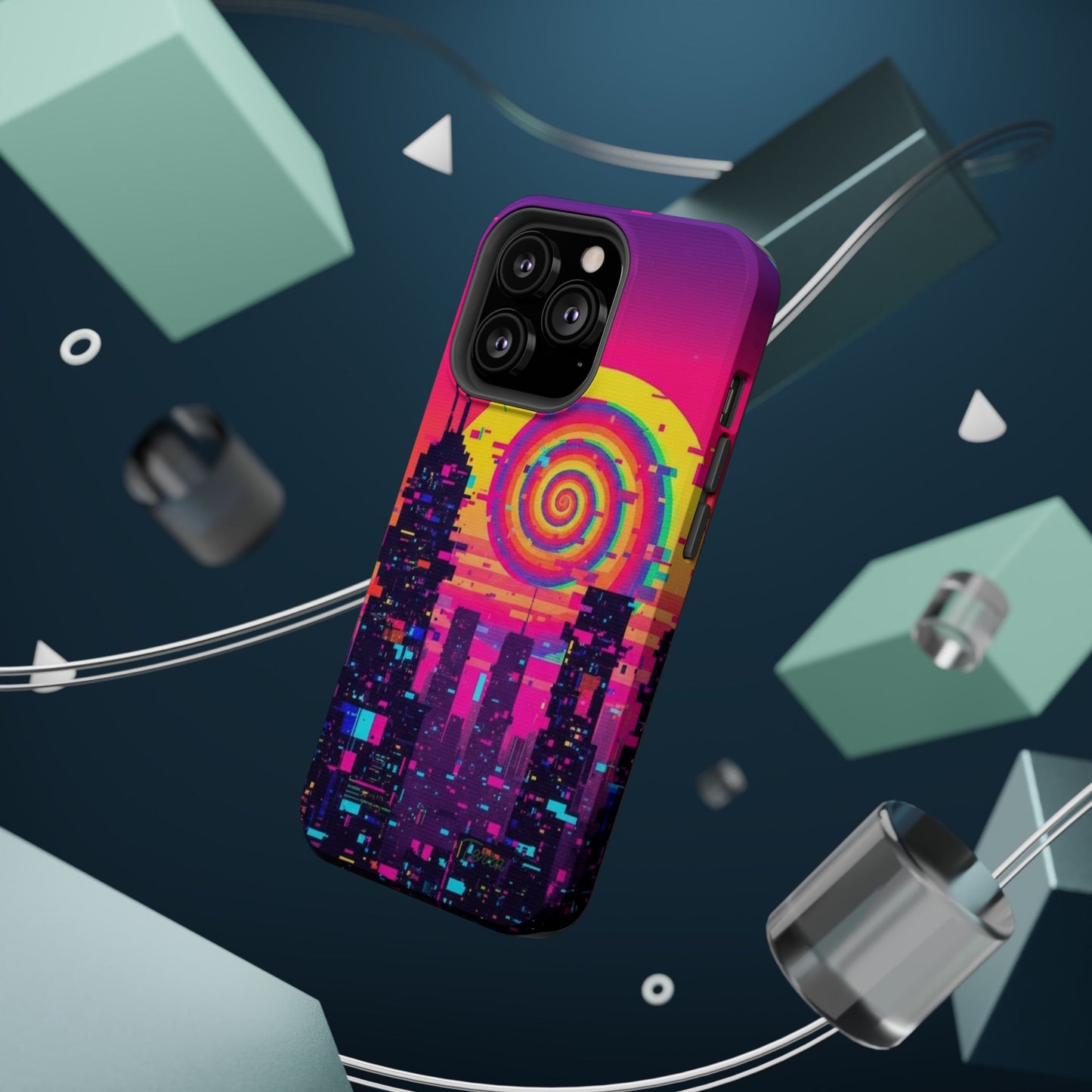 Neon Spiral Skyline Case
