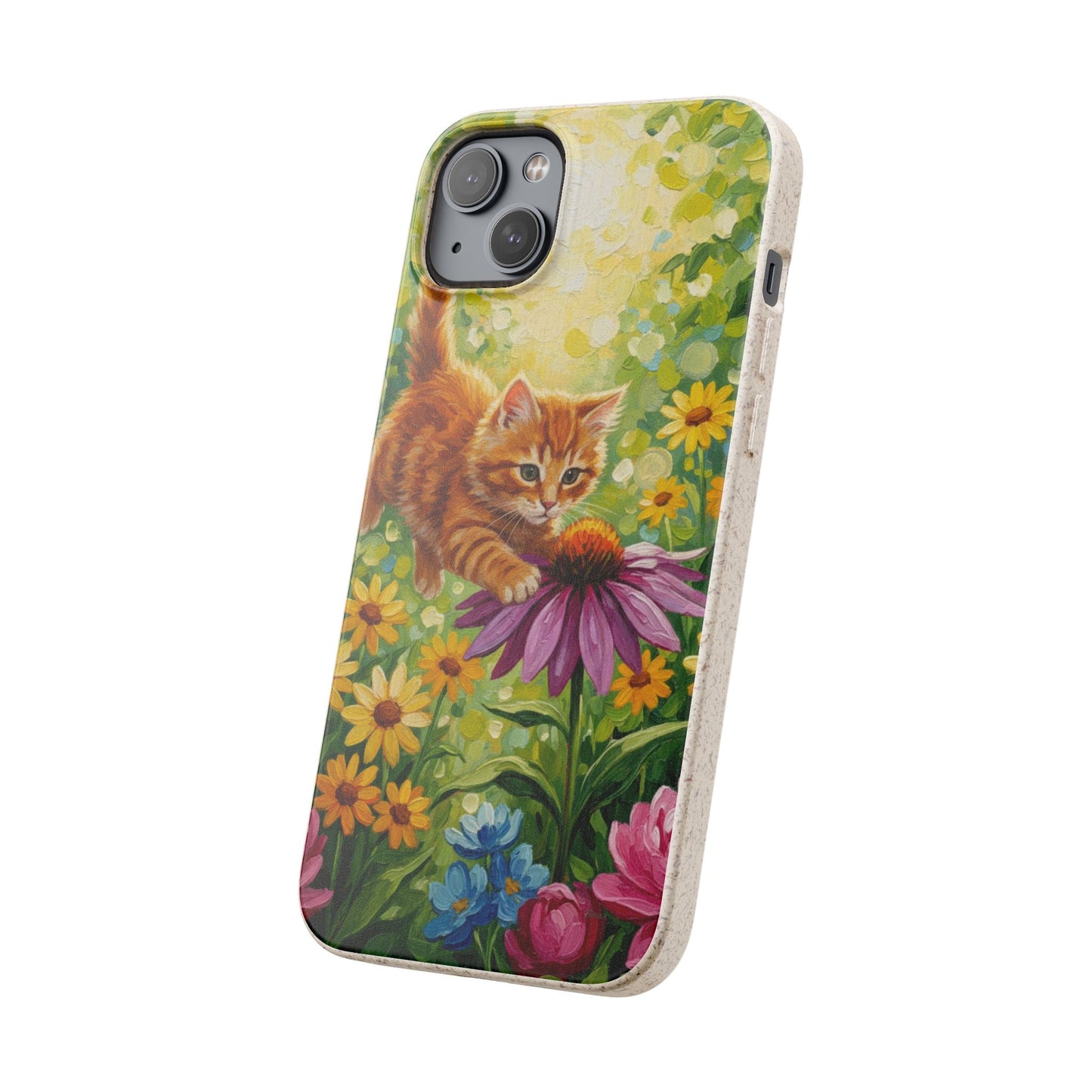 Kitten in a Sunlit Garden Biodegradable Phone Case