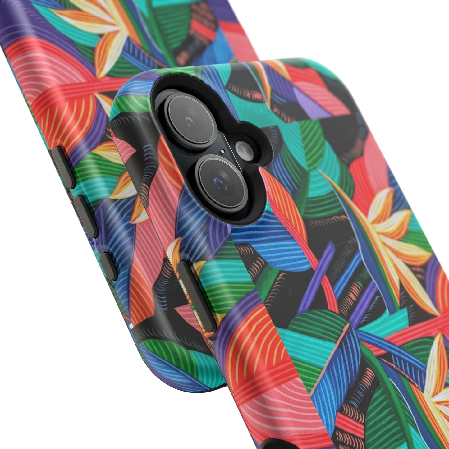 Neon Bird-of-Paradise Jungle | Magnetic Impact-Resistant Case, MagSafe Compatible, Dual-Layer Protection