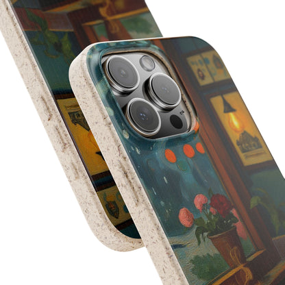 Cozy Moments: Rainy Day Café Biodegradable Cases