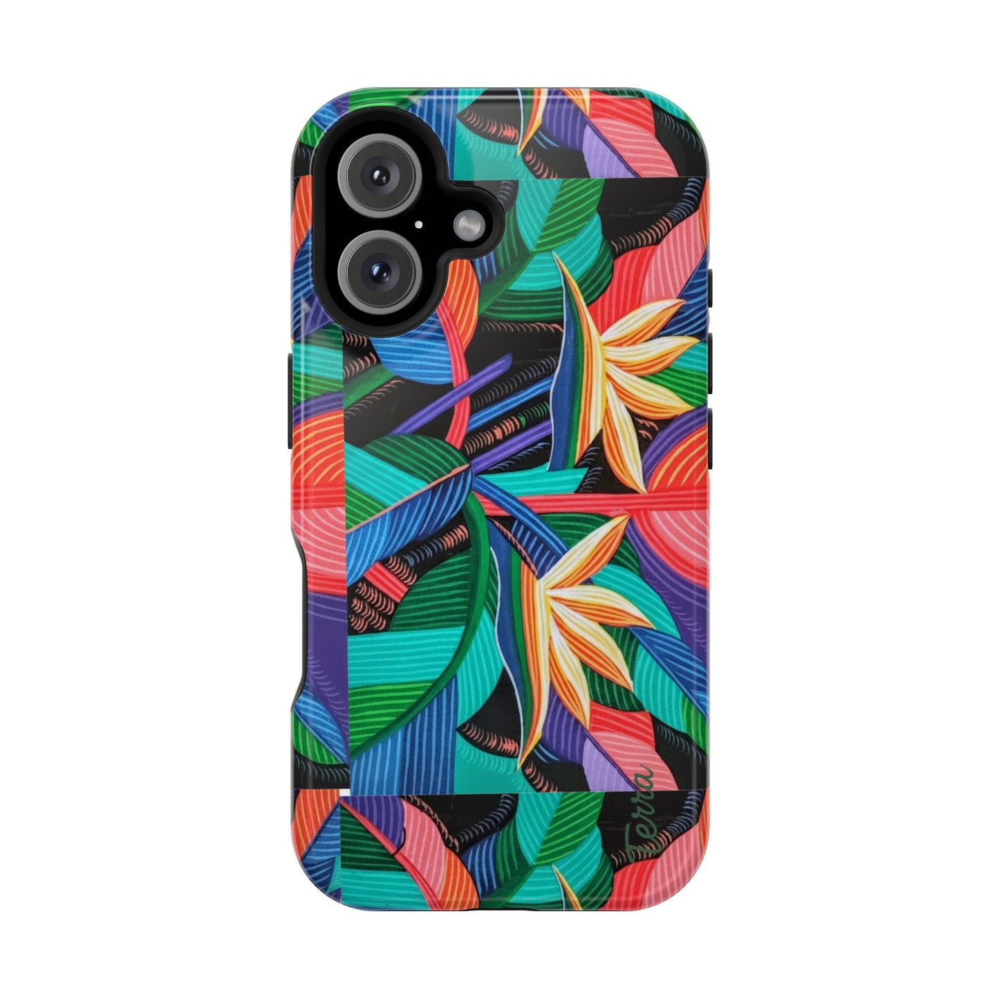 Neon Bird-of-Paradise Jungle | Magnetic Impact-Resistant Case, MagSafe Compatible, Dual-Layer Protection