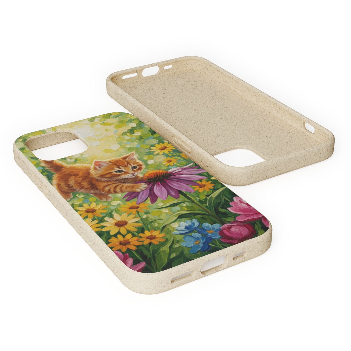Kitten in a Sunlit Garden Biodegradable Phone Case