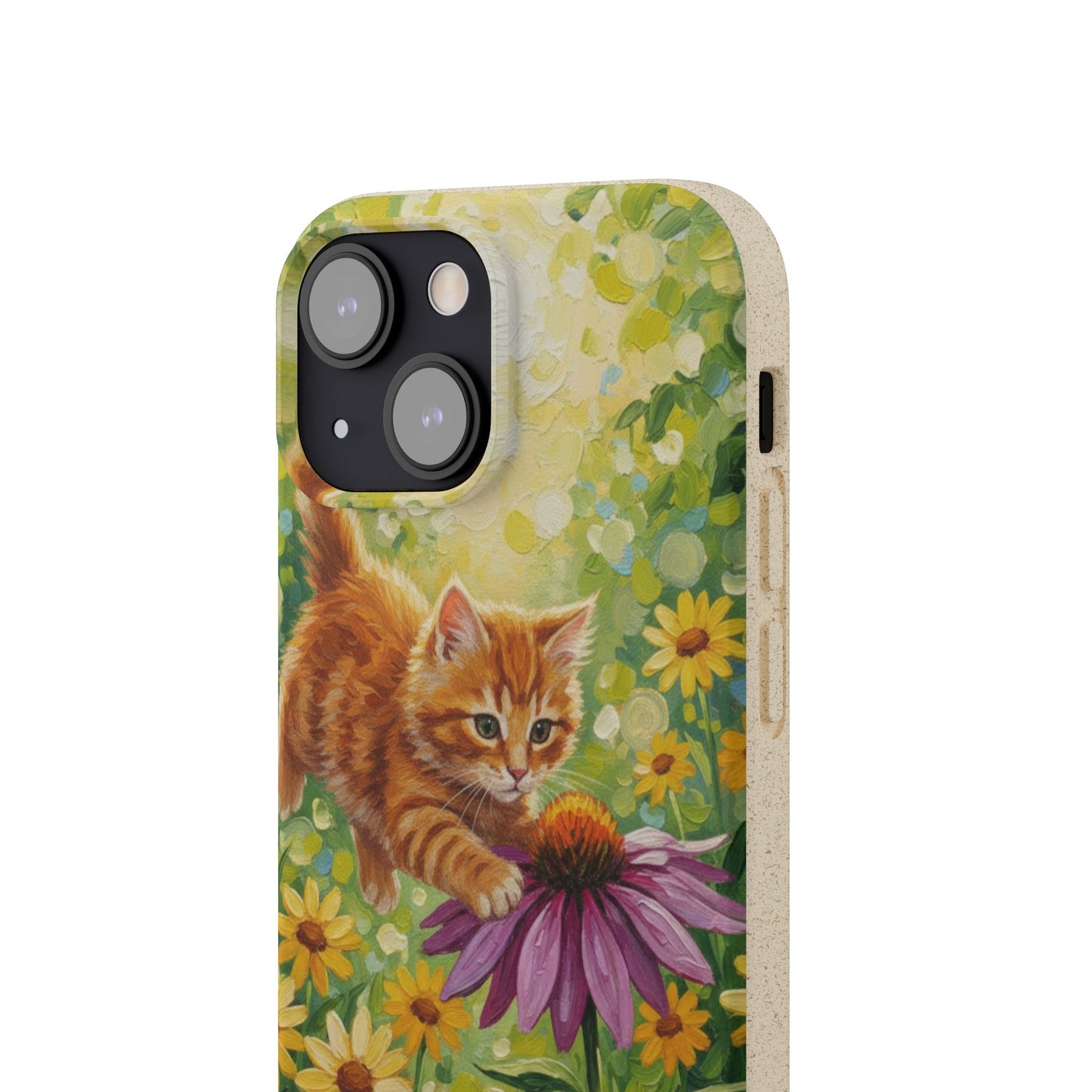 Kitten in a Sunlit Garden Biodegradable Phone Case