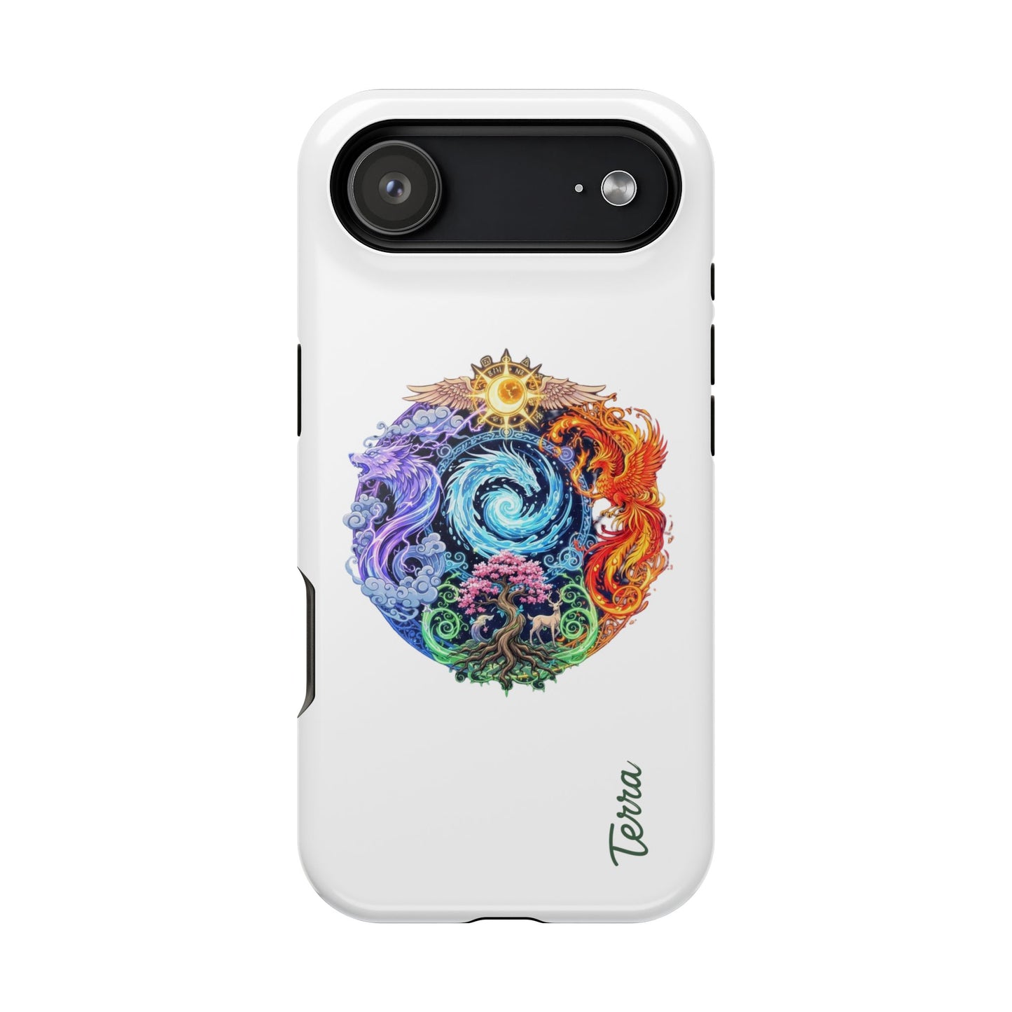 Elemental Mandala MagSafe® iPhone 17 Case - Glossy White, Matte White